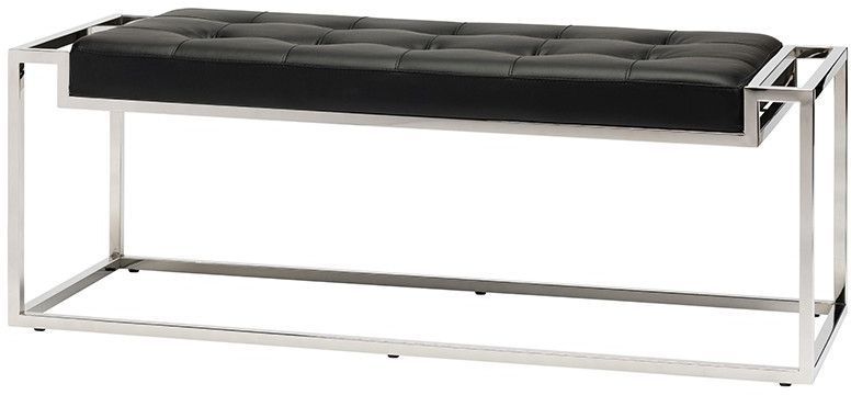 Step Occasional Bench (Long - Black with Silver Base)