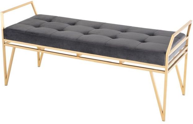 Solange Occasional Bench (Short - Tarnished Silver with Gold Base)