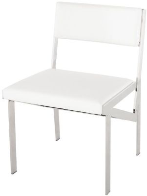 Zara Dining Chair (White with Silver Frame)