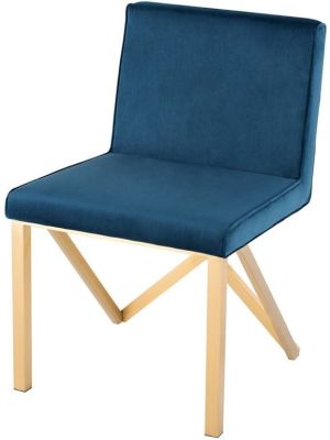 Talbot Dining Chair (Peacock with Gold Frame)