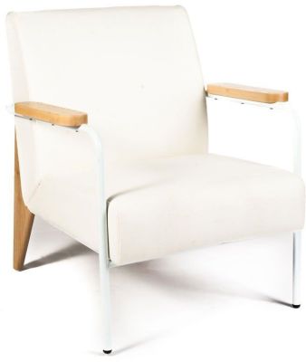 Study Lounge Chair (White and Walnut)