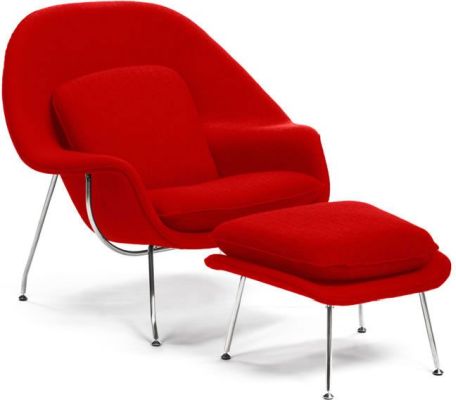 Cocoon Chair And Ottoman (Red)