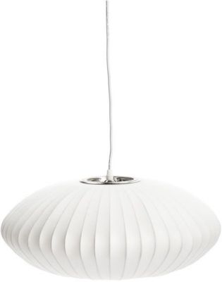Discus Cocoon Pendant Lamp Medium (Off-White and Nickel)