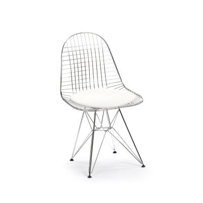 Ray Chair With Pad (Chrome & White)