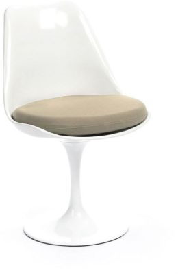 Scoop Chair (White and Tan)