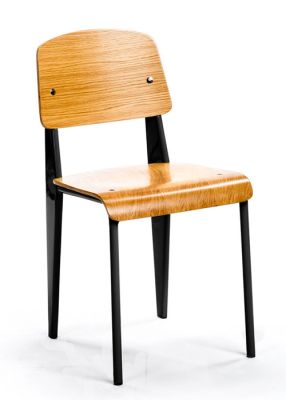 Study Dining Chair (Black & Natural)