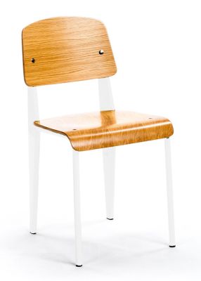 Study Dining Chair (White & Natural)
