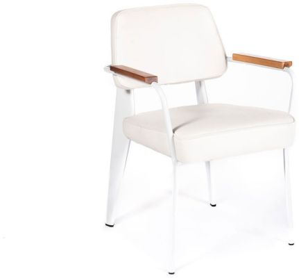 Study Armchair (White & Natural)