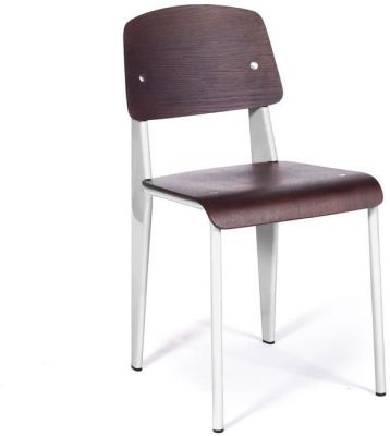 Study Dining Chair (White & Walnut)