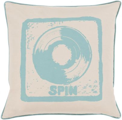 Spin Pillow with Down Fill (Light Blue, Beige)