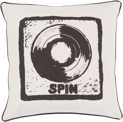 Spin  - Coussin en Duvet (Black, Gris Clair)