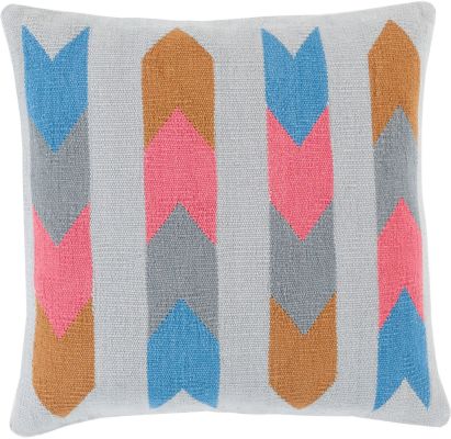 Cotton Kilim Pillow with Down Fill (Gray)
