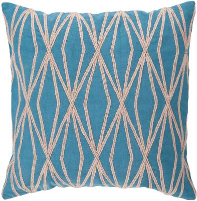 Dominican Pillow with Down Fill (Aqua, Beige)