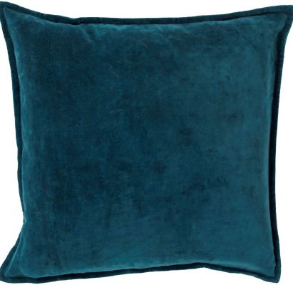 Cotton Velvet Pillow with Down Fill (Teal)