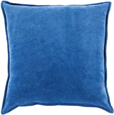 Cotton Velvet Pillow with Down Fill (Cobalt Blue)