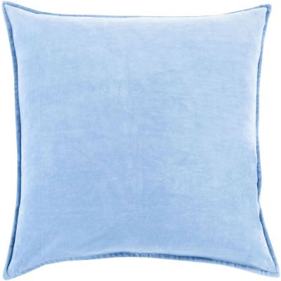 Cotton Velvet Pillow with Down Fill (Sky Blue)