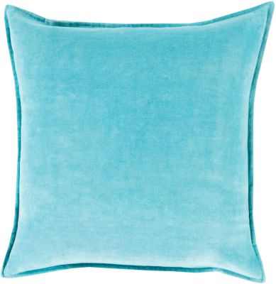 Cotton Velvet Pillow with Down Fill (Blue)
