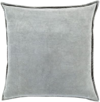 Cotton Velvet Pillow with Down Fill (Gray)
