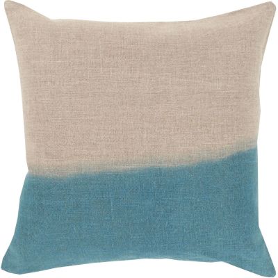 Dip Dyed2 Pillow with Down Fill (Light Gray, Teal)