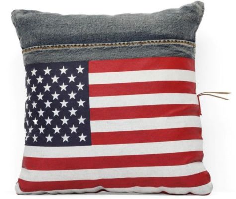 Cowboy Cushion (Blue Denim with USA  Flag)