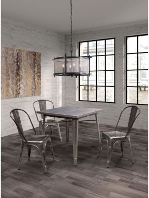 Olympia Dining Set (with Elio Chairs - Gunmetal)