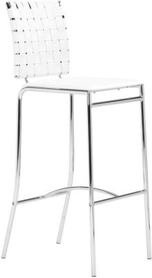 Criss Cross 29 In Bar Chair (Set of 2 - White)