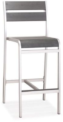 Megapolis Bar Armless Chair (Ensemble de 2 - Brushed Aluminum)