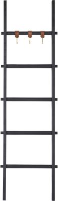 Mareva Decorative Ladder For Throws with  Pu Leather Accent Hooks