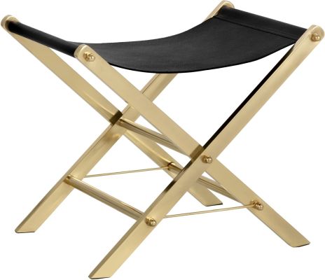 Ryder Stool (Bonded Leather with Brass Base)