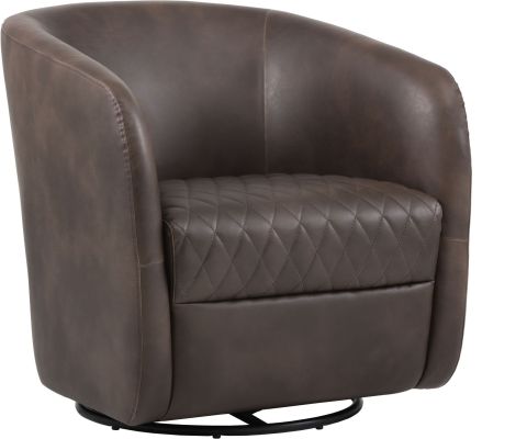Dax Swivel Lounge Chair (Havana Dark Brown)