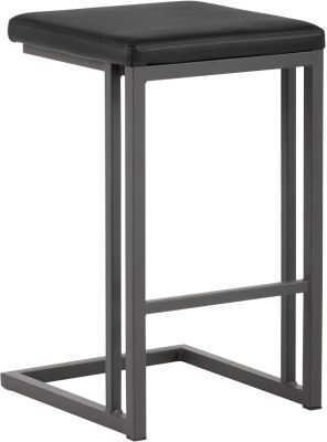 Boone Counter Stool (Set of 2 - Onyx with Dark Grey Base)