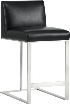 Dean Counter Stool (Stainless Steel - Cantina Black)