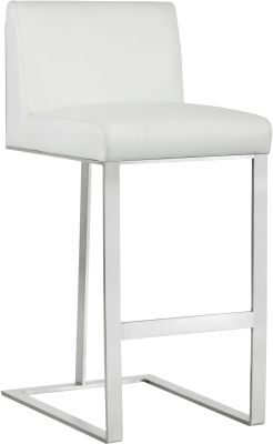 Dean Barstool (Stainless Steel - Cantina White)