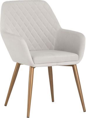 Jayna Dining Armchair (Fabric with Champagne Gold Base)