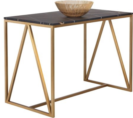 Abel Counter Table(Black Marble with Gold Base)
