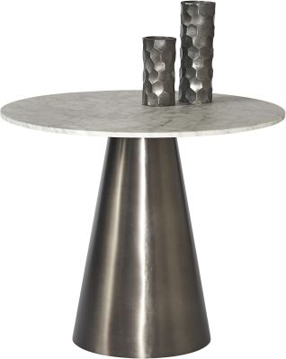 Damon Table Bistrot (Marbre avec Base en Bronze d'Artillerie)