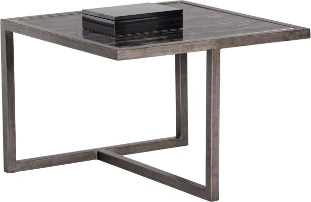 Hanson End Table (Marble with Antique Grey Base)