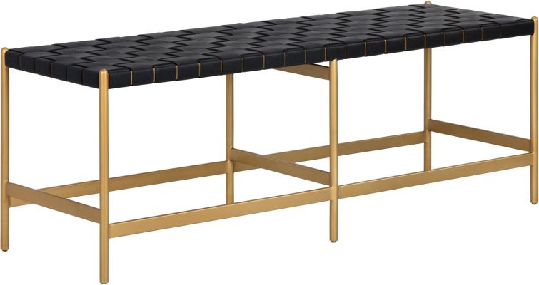 Omari Bench (Leather with Gold Base)