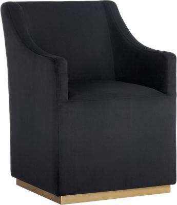 Zane Wheeled Lounge Chair (Abbington Black)