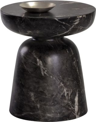 Lucida End Table (Marble with Black Base)