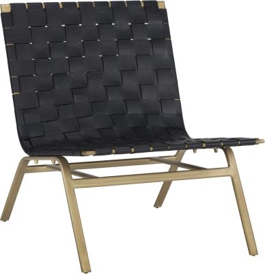 Omari Lounge Chair (Leather with Gold Base)