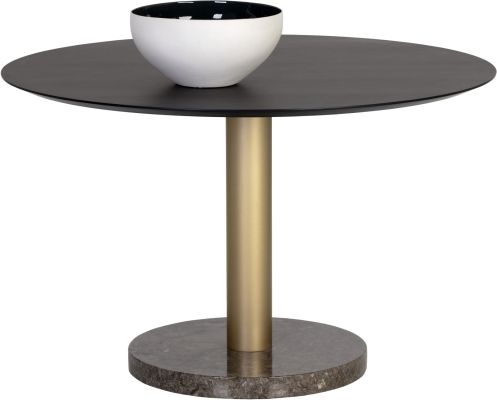 Monaco Dining Table (Gold & Grey Marble & Charcoal Grey)
