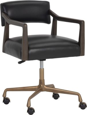 Keagan Chaise de Bureau (Cuir Noir Cortina)