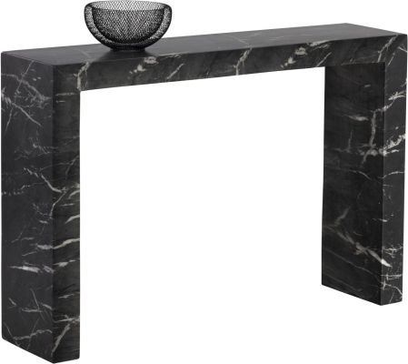 Axle Console Table (Marble Look & Black)