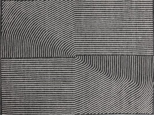 Serene Hand-Woven Rug (9x12 - Black & White)