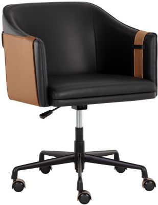 Carter Chaise de Bureau (Noir Napa et Cognac Napa)