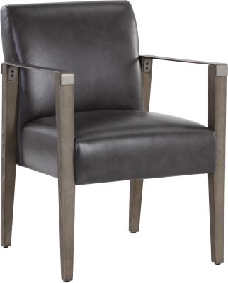 Earl Dining Armchair (Ash Grey & Brentwood Charcoal Leather)