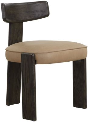 Horton Dining Chair (Set of 2 - Dark Brown & Sahara Sand Leather)