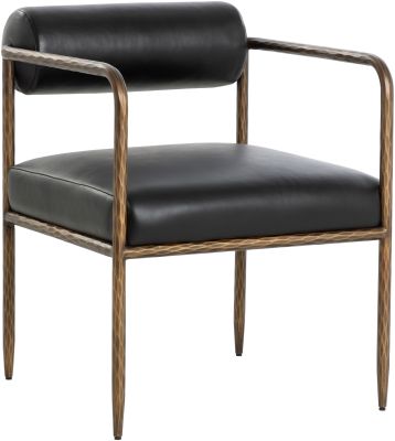Ajani Dining Armchair (Charcoal Black Leather)