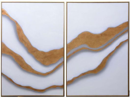 Gold Abyss (Set of 2 - Canvas with Gold Base)